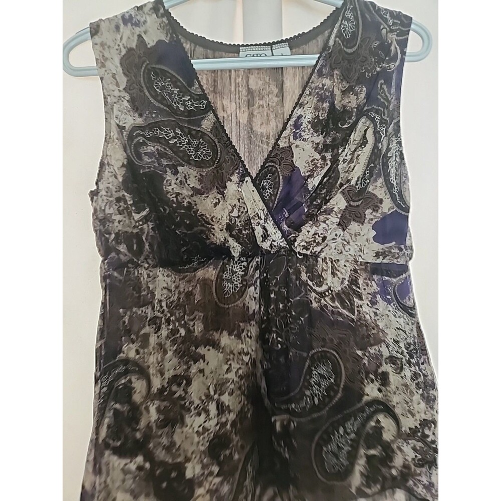 Women's Cato Tank Blouse Size Small Multicolor Sleeveless V-Neck